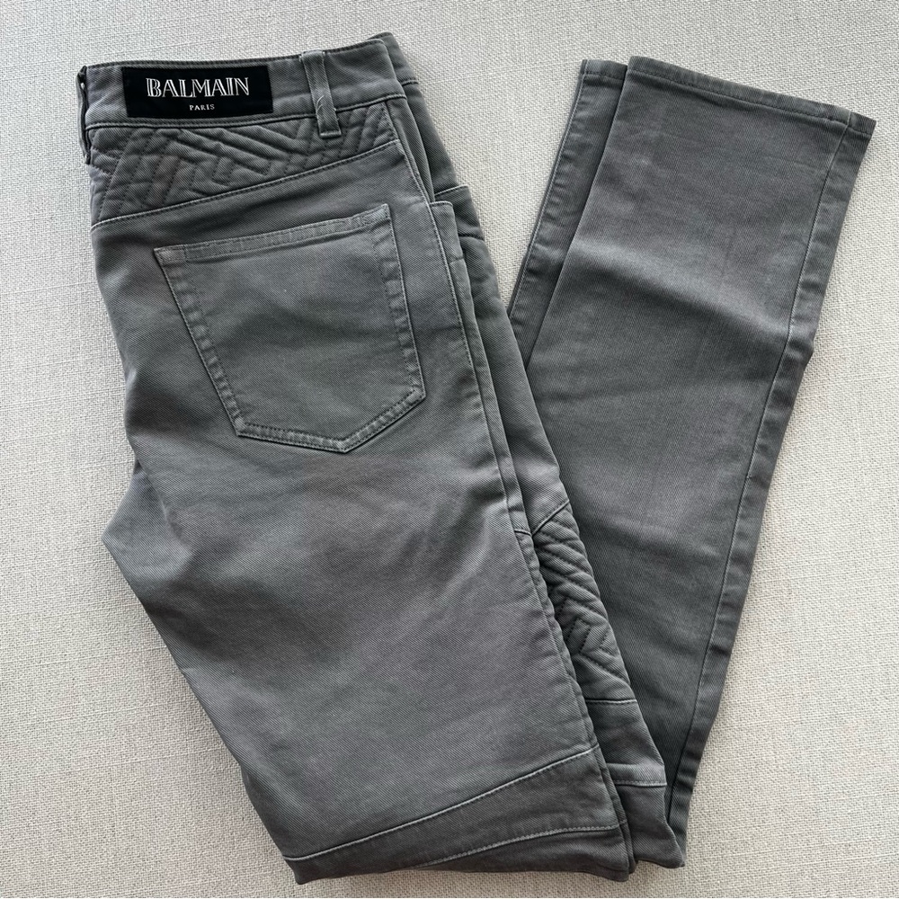 BALMAIN • Authentic Gray Designer Jeans